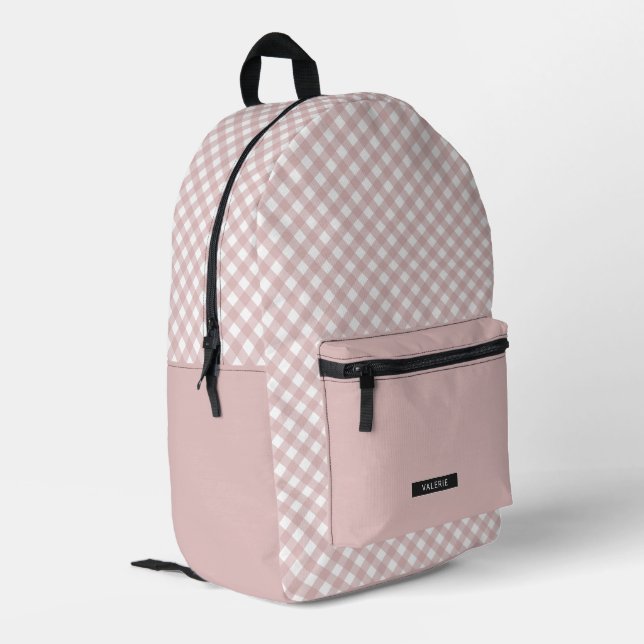 Mochila Impresa Patrón elegante y personalizado de color rosado (Esquina izquierda trasera)