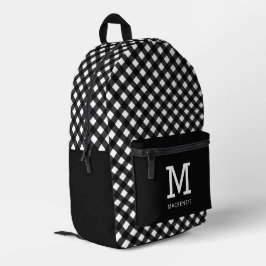 Mochila Impresa Patrón elegante y personalizado de plástico negro