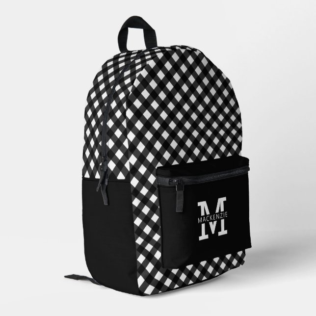 Mochila Impresa Patrón elegante y personalizado de plástico negro (Esquina izquierda trasera)