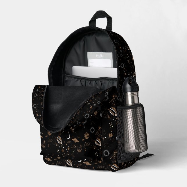 Mochila Impresa Patrón Espacial  (Esquina trasera derecha (abierta))