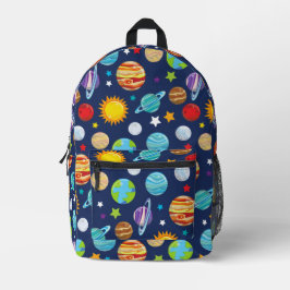 Mochila Impresa Patrón espacial, planetas, estrellas, cosmos, gala