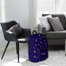 Patrón espacio lavanda naranja azul nombre