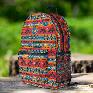 Mochila Impresa Patrón Étnico De Águilas Al Estilo Nativo Estadoun