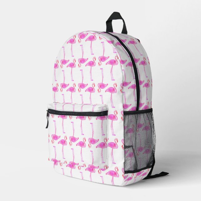 Mochila Impresa Patrón Flamingo Rosa (Esquina derecha trasera )
