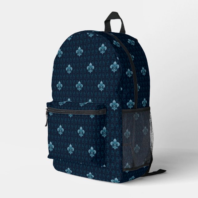 Mochila Impresa Patrón Fleur De Lis (Esquina derecha trasera )