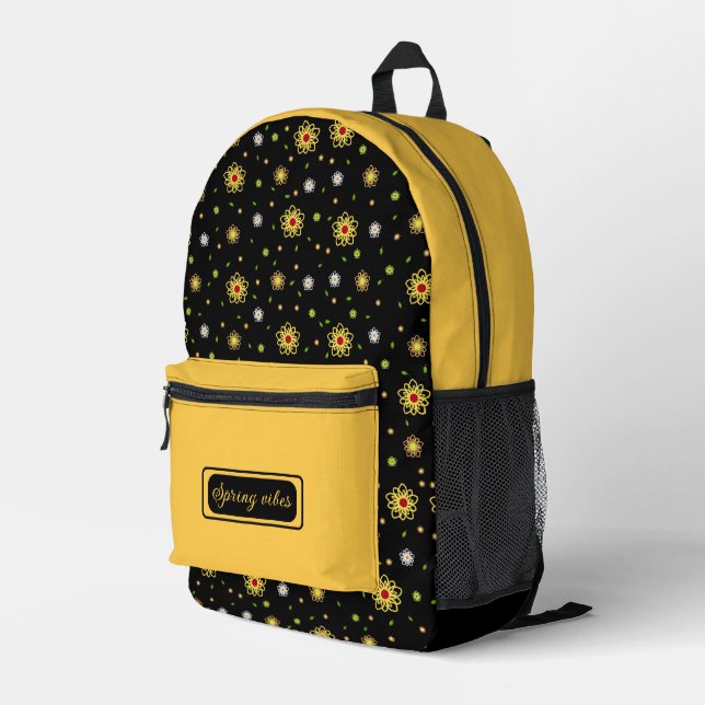 Mochila Impresa Patrón floral (Esquina derecha trasera )