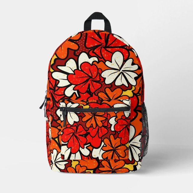Mochila Impresa Patrón floral (Anverso)