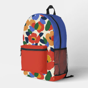 Mochila Impresa Patrón floral abstracto de negrita