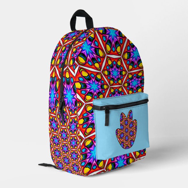 Mochila Impresa Patrón floral abstracto elegante (Esquina izquierda trasera)