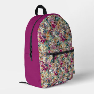 Mochila Impresa patrón floral barroco