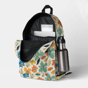 Mochila Impresa Patrón floral boho dibujado a mano abstracto