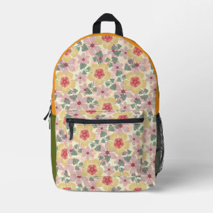 Mochila Impresa Patrón floral botánico vintage personalizado
