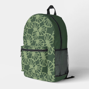 Mochila Impresa Patrón floral de coral abstracto verde salvia sin 