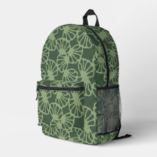 Mochila Impresa Patrón floral de coral abstracto verde salvia sin 