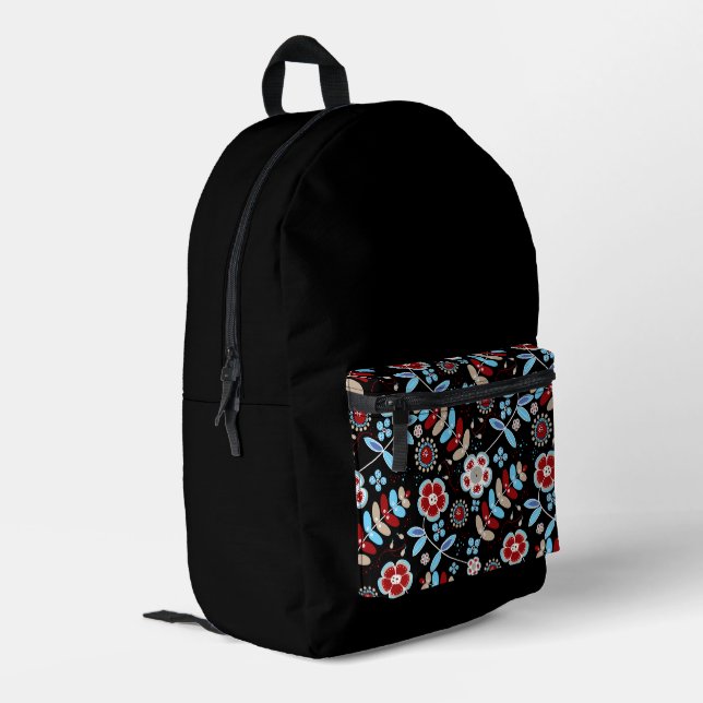 Mochila Impresa Patrón floral de gente audaz (Esquina izquierda trasera)