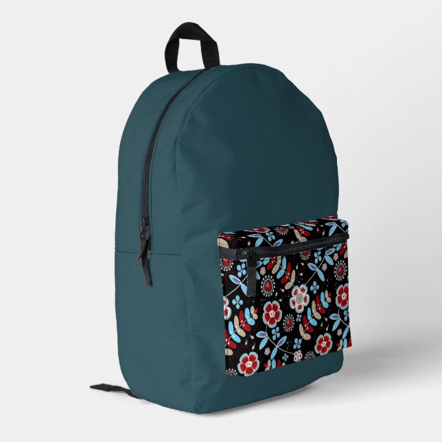 Mochila Impresa Patrón floral de gente audaz (Esquina izquierda trasera)