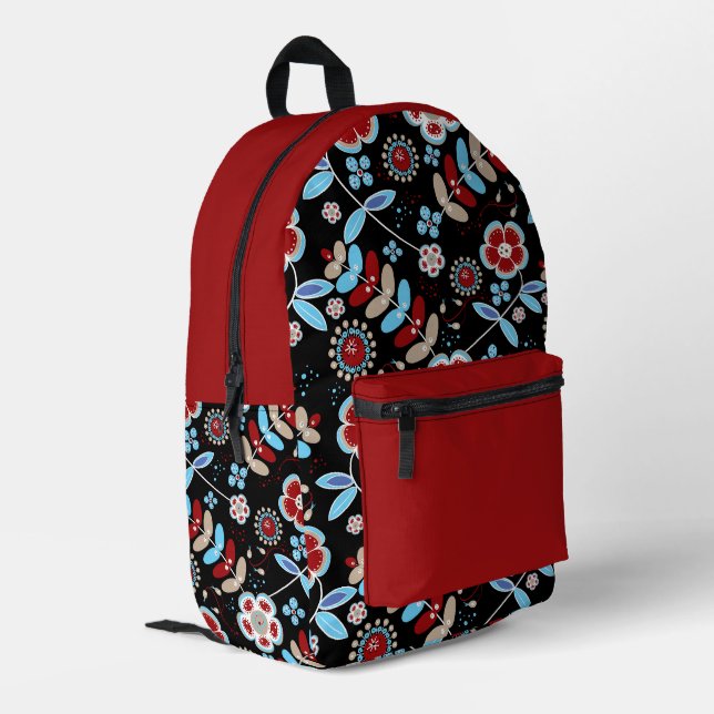 Mochila Impresa Patrón floral de gente audaz (Esquina izquierda trasera)