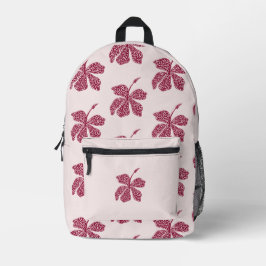 Mochila Impresa Patrón floral de hibisco rojo