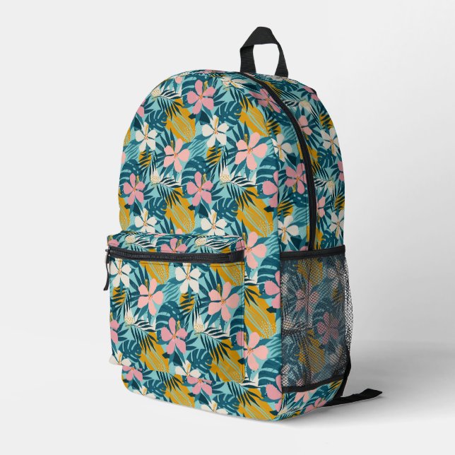 Mochila Impresa Patrón floral de Hibiscus tropical (Esquina derecha trasera )