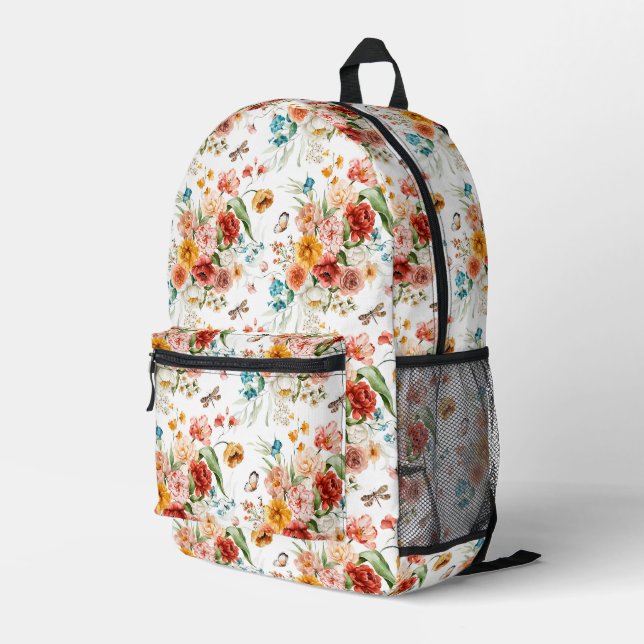 Mochila Impresa Patrón floral de jardín (Esquina derecha trasera )
