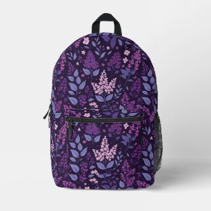 Mochila Impresa Patrón floral de Lilac vibrante