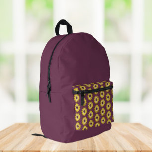 Mochila Impresa Patrón floral de margarita africana amarilla sobre