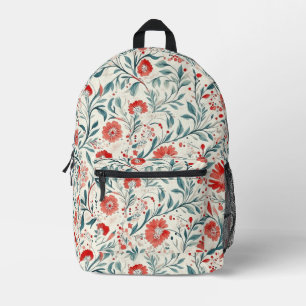 Mochila Impresa Patrón floral de margarita roja vintage - Botánico