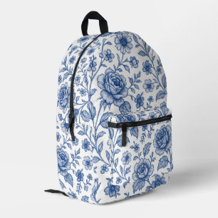 Mochila Impresa Patrón floral de Rosas azules reales