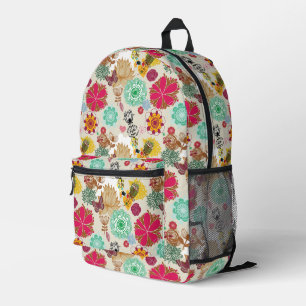 Mochila Impresa Patrón floral en estilo retro