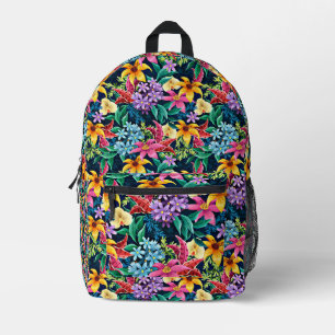 Mochila Impresa Patrón floral exótico pintado a mano-23001