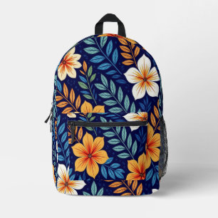 Mochila Impresa Patrón floral multicolor brillante y elegante impr