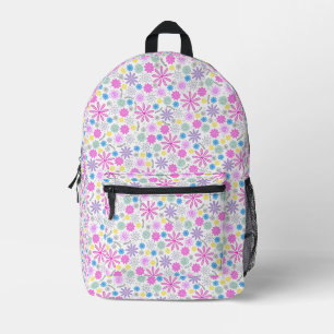 Mochila Impresa Patrón Floral Retro Colorido Personalizado