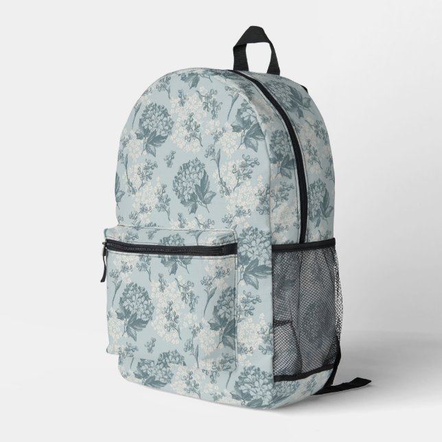 Mochila Impresa Patrón floral retro con flores de viburno (Esquina derecha trasera )