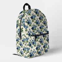 Patrón Floral Rosa Azul