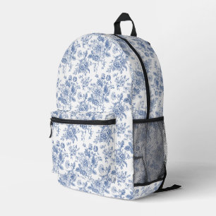 Mochila Impresa Patrón floral Rosa azul vintage