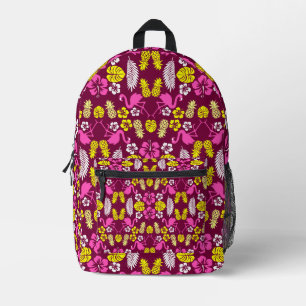 Mochila Impresa Patrón Floral Tropical Frutal