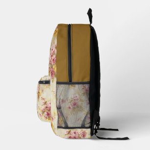 Mochila Impresa Patrón floral vintage en acuarela
