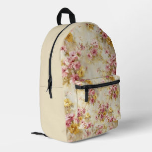 Mochila Impresa Patrón floral vintage en acuarela