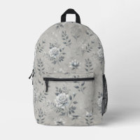 Patrón floral vintage sobre fondo gris ruso