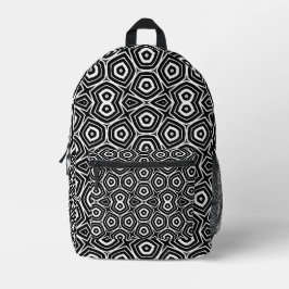 Mochila Impresa Patrón geométrico abstracto en blanco y negro