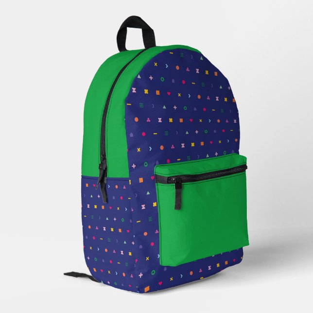 Mochila Impresa Patrón geométrico colorido (Esquina izquierda trasera)
