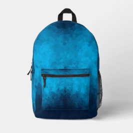 Mochila Impresa Patrón geométrico de mosaico azul