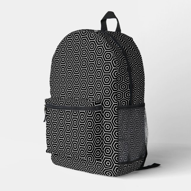 Mochila Impresa Patrón geométrico de textura de Hexagons (Esquina derecha trasera )
