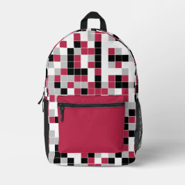 Mochila Impresa Patrón geométrico magenta moderno