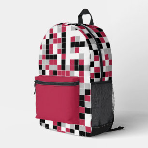 Mochila Impresa Patrón geométrico magenta moderno