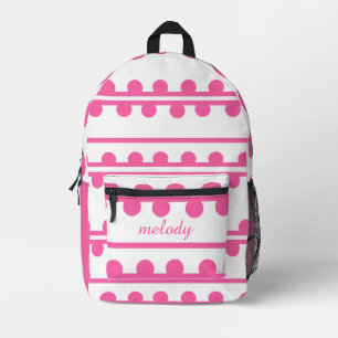 Mochila Impresa Patrón geométrico moderno de línea de lunares rosa
