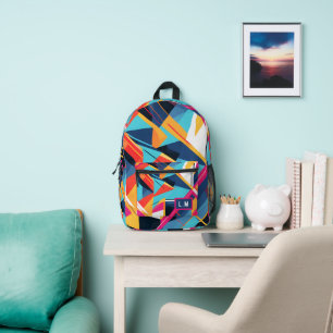 Mochila Impresa Patrón geométrico retro