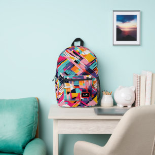 Mochila Impresa Patrón geométrico retro