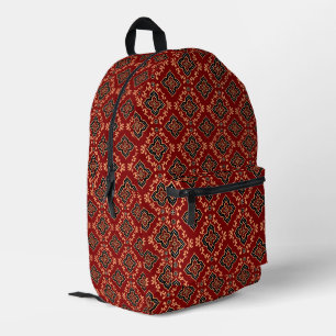 Mochila Impresa Patrón geométrico rojo / impresión india