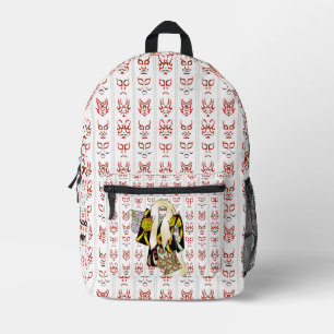 Mochila Impresa Patrón kabuki vintage estético japonés personaliza